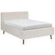 POLSTERBETT 140/200 cm  in Creme  - Eichefarben/Creme, Design, Holz/Textil (140/200cm) - Xora