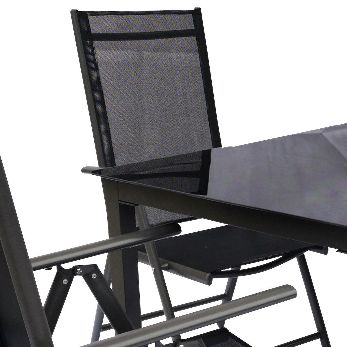 GARTENGARNITUR 5-teilig Aluminium  - Schwarz, Basics, Metall (140/73/80cm) - MID.YOU