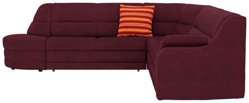 ECKSOFA in Flachgewebe Bordeaux, Dunkelrot  285/251 cm  - Bordeaux/Schwarz, KONVENTIONELL, Kunststoff/Textil (285/251cm) - Sedda