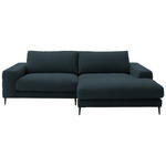 ECKSOFA  in Flachgewebe Petrol  253/177 cm  - Petrol/Schwarz, Design, Textil/Metall (253/177cm) - Dieter Knoll