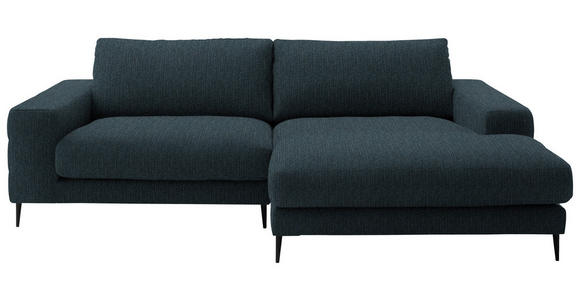 ECKSOFA  in Flachgewebe Petrol  253/177 cm  - Petrol/Schwarz, Design, Textil/Metall (253/177cm) - Dieter Knoll
