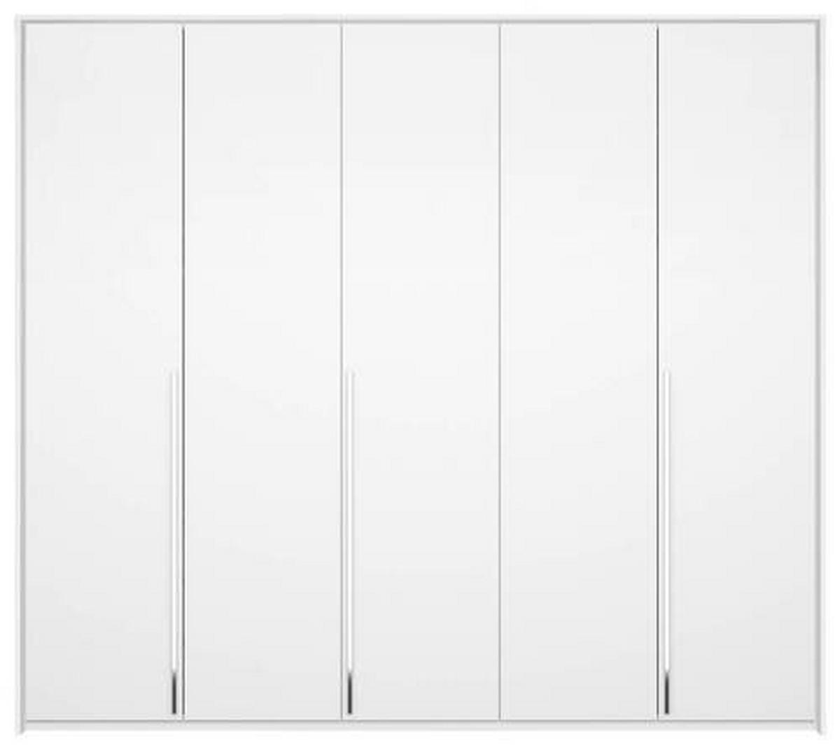 DREHTÜRENSCHRANK 251/223/60 cm 5-türig Weiß  - Chromfarben/Weiß, Design, Holzwerkstoff/Metall (251/223/60cm) - home24