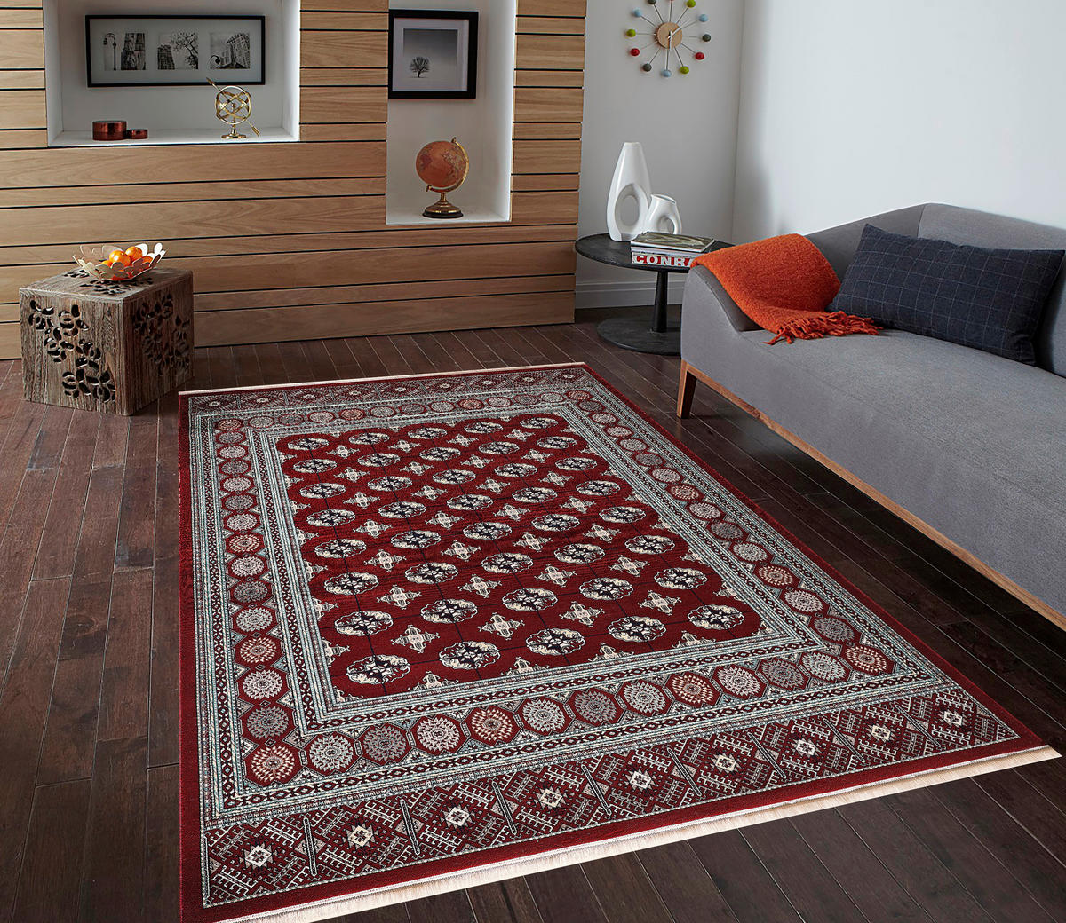 VINTAGE-TEPPICH 120/170 cm Semerkand Dunkelrot  - Dunkelrot, LIFESTYLE, Textil (120/170cm) - Novel