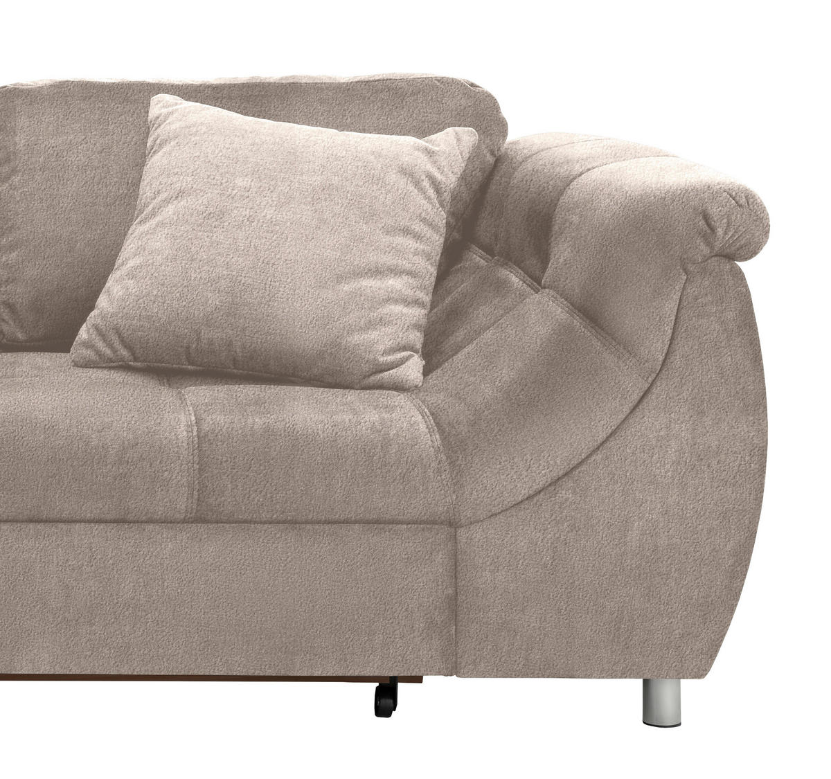 ECKSOFA in Mikrofaser Taupe  - Taupe/Chromfarben, Design, Kunststoff/Textil (190/250cm) - Livetastic