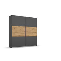 SCHWEBETÜRENSCHRANK  in Grau, Eiche Artisan  - Eiche Artisan/Grau, MODERN, Holzwerkstoff/Metall (175/210/54cm) - Rauch Möbel
