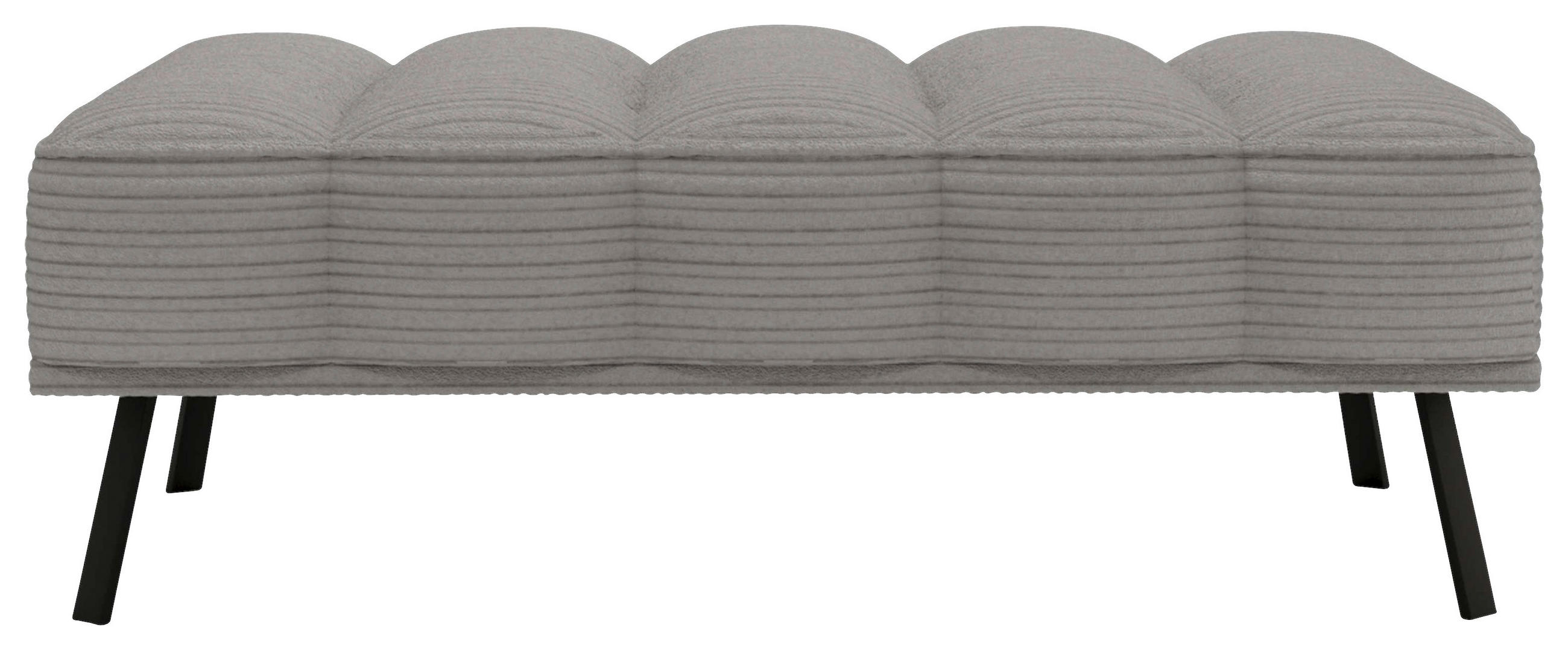 HOCKER Cord, Batyline® Grau  - Schwarz/Grau, Design, Textil/Metall (131/49/77cm) - Lomoco