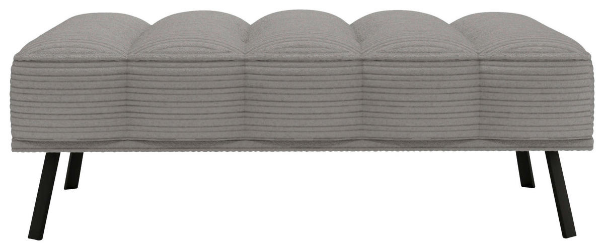 HOCKER Cord, Batyline® Grau  - Schwarz/Grau, Design, Textil/Metall (131/49/77cm) - Lomoco
