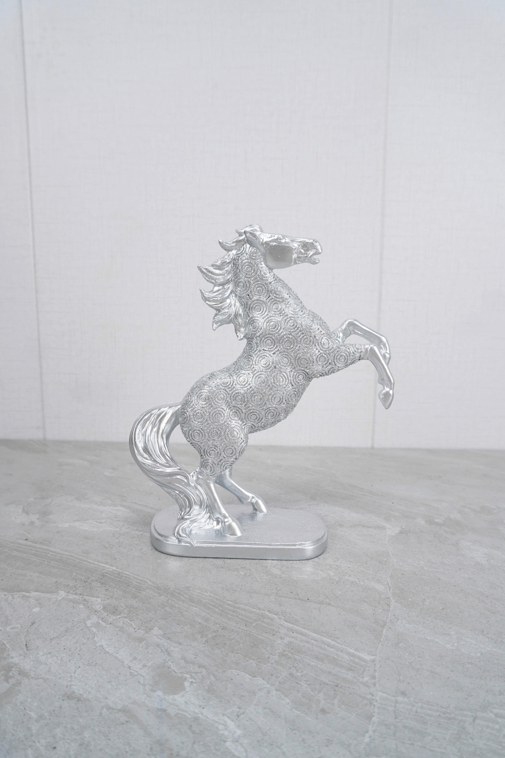 DEKOR ÁLLATFIGURA - ezüstszínű, Basics, műanyag (19,5/7/23cm)