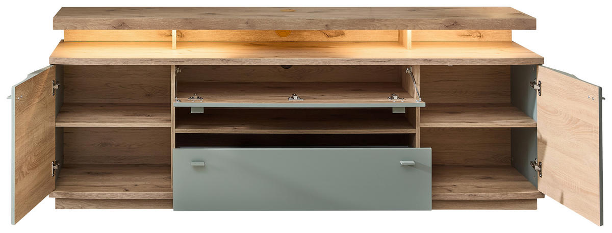 TV-AUFSATZ  Holzwerkstoff  Eichefarben  - Eichefarben, Design, Holzwerkstoff (200/15/40cm) - Livetastic