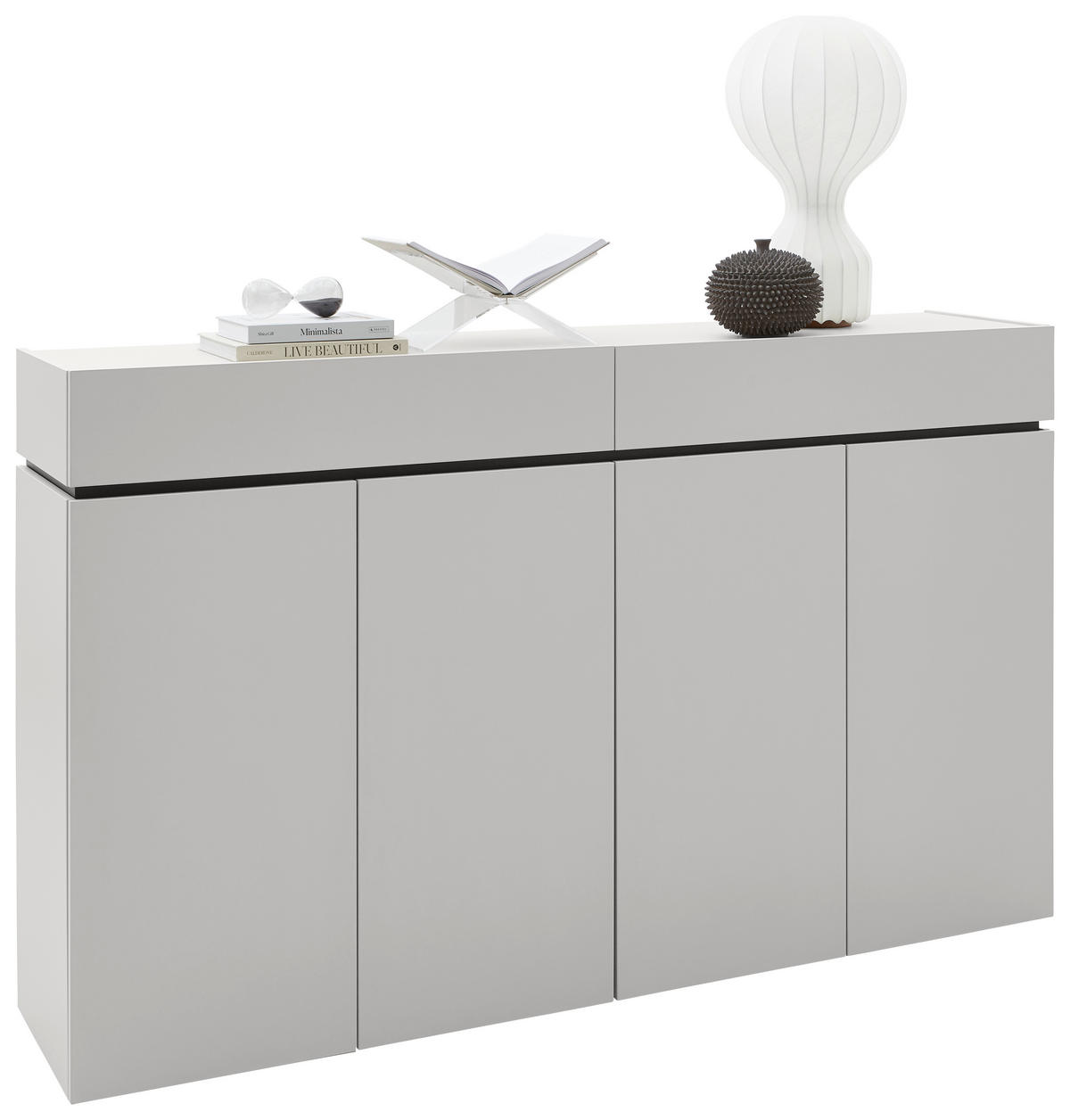 SIDEBOARD  180/111/40 cm 2 Schublade(n)  - Kaschmir/Schwarz, Design, Holzwerkstoff/Kunststoff (180/111/40cm) - Voleo