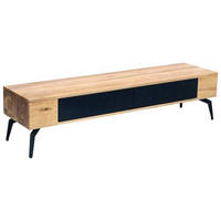 NÍZKA KOMODA, dub, prírodná farba, čierna, 160/38/40 cm - čierna/prírodná farba, Design, kov/drevo (160/38/40cm) - Livetastic