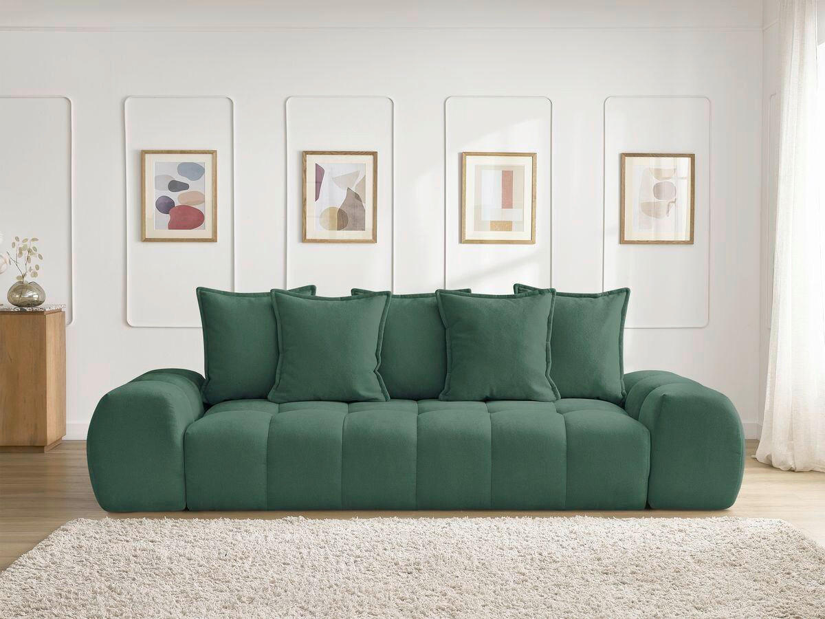 3-SITZER-SOFA EVEREST Struktur Grün  - Schwarz/Grün, MODERN, Kunststoff/Textil (278/90/115cm)