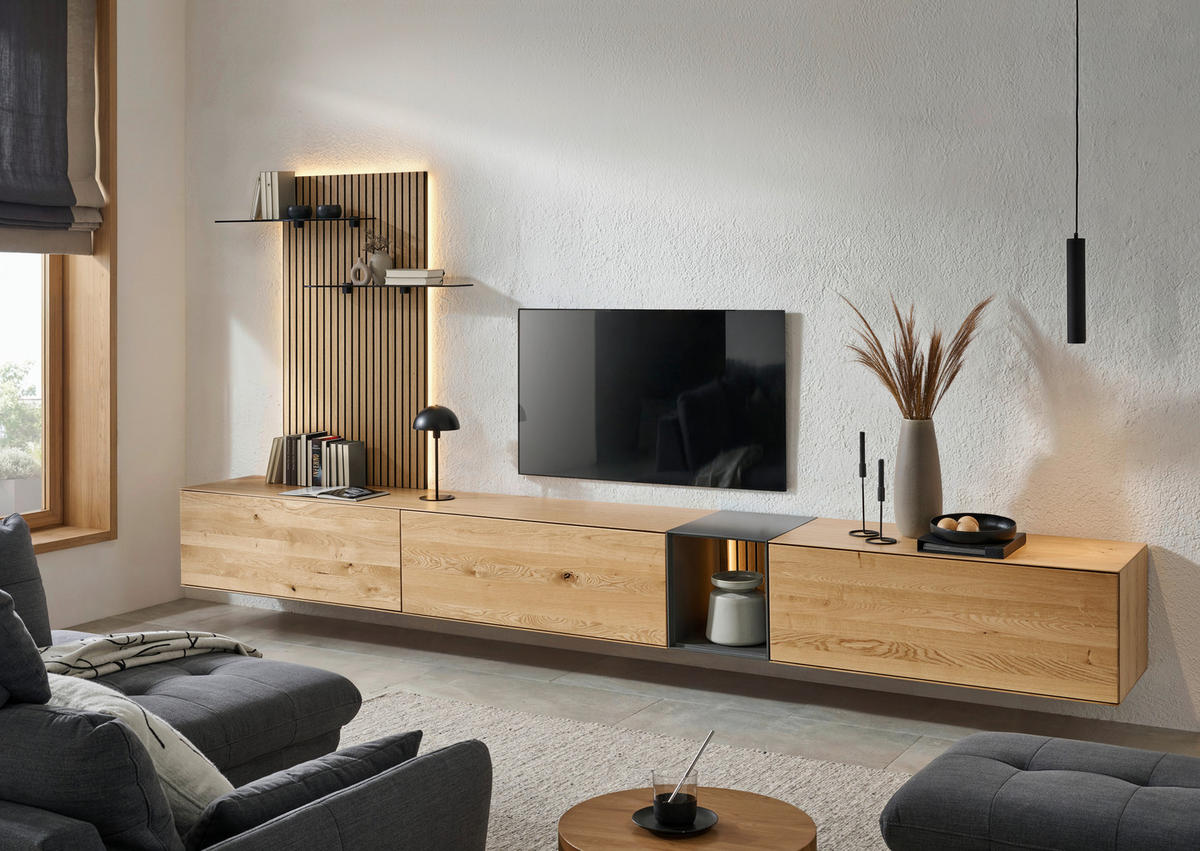 NÍZKÁ KOMODA, dub, barvy dubu, 121/44/50 cm - barvy dubu, Design, dřevo/kompozitní dřevo (121/44/50cm) - Dieter Knoll