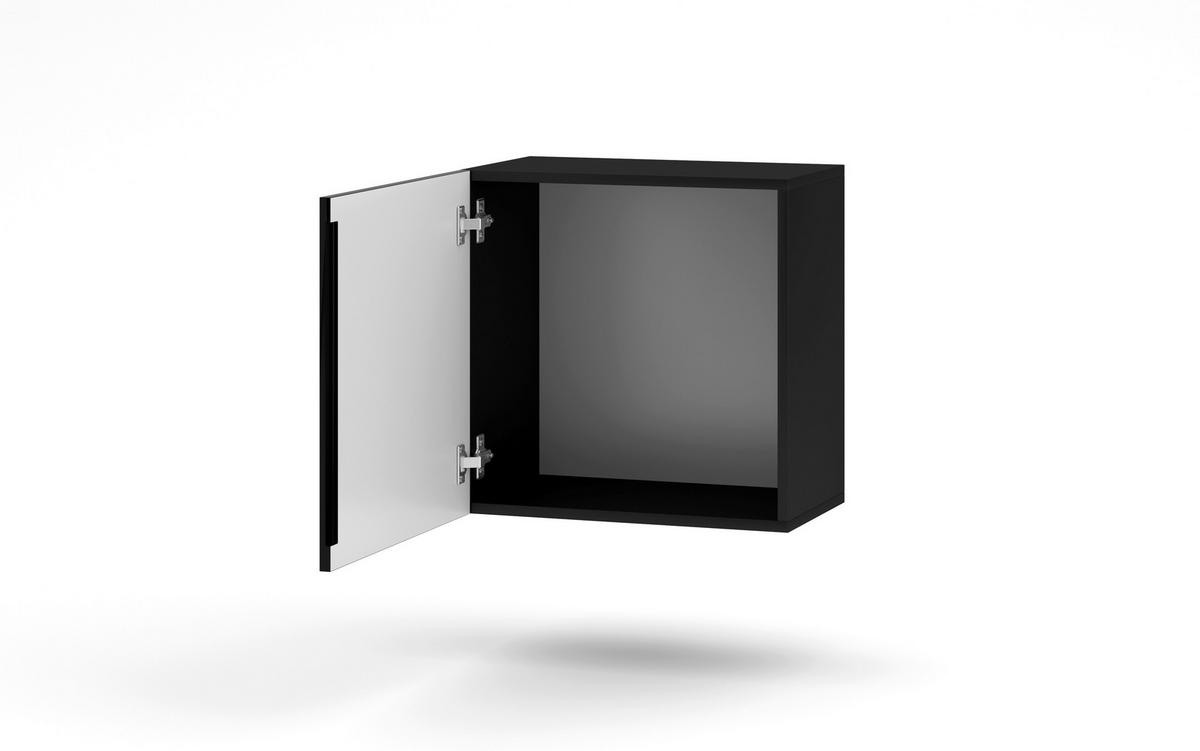 VITRINE in Schwarz, Schwarz Hochglanz  - Schwarz Hochglanz/Schwarz, Design, Holzwerkstoff (50/50/30cm) - Livetastic