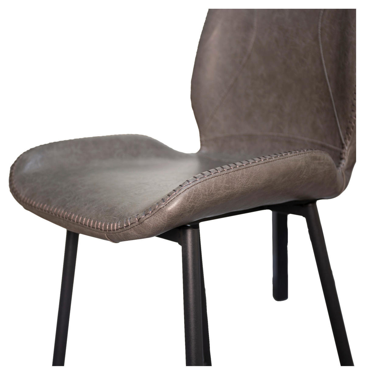 BARHOCKER-SET Lederlook Anthrazit  - Anthrazit/Schwarz, KONVENTIONELL, Kunststoff/Textil (47/99/40cm) - MID.YOU