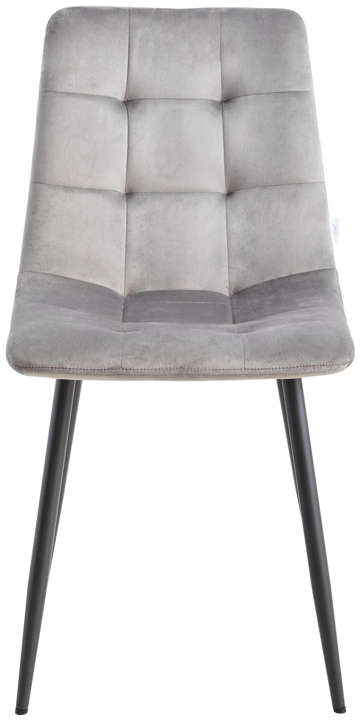 STUHL Samt Grau  - Grau, MODERN, Textil/Metall (44/87/54cm) - P & B