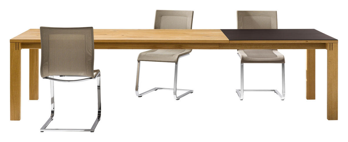 ESSTISCH in Holz, Glas 200(300)/100/75 cm  - Wildeiche/Bronzefarben, Design, Glas/Holz (200(300)/100/75cm) - Team 7