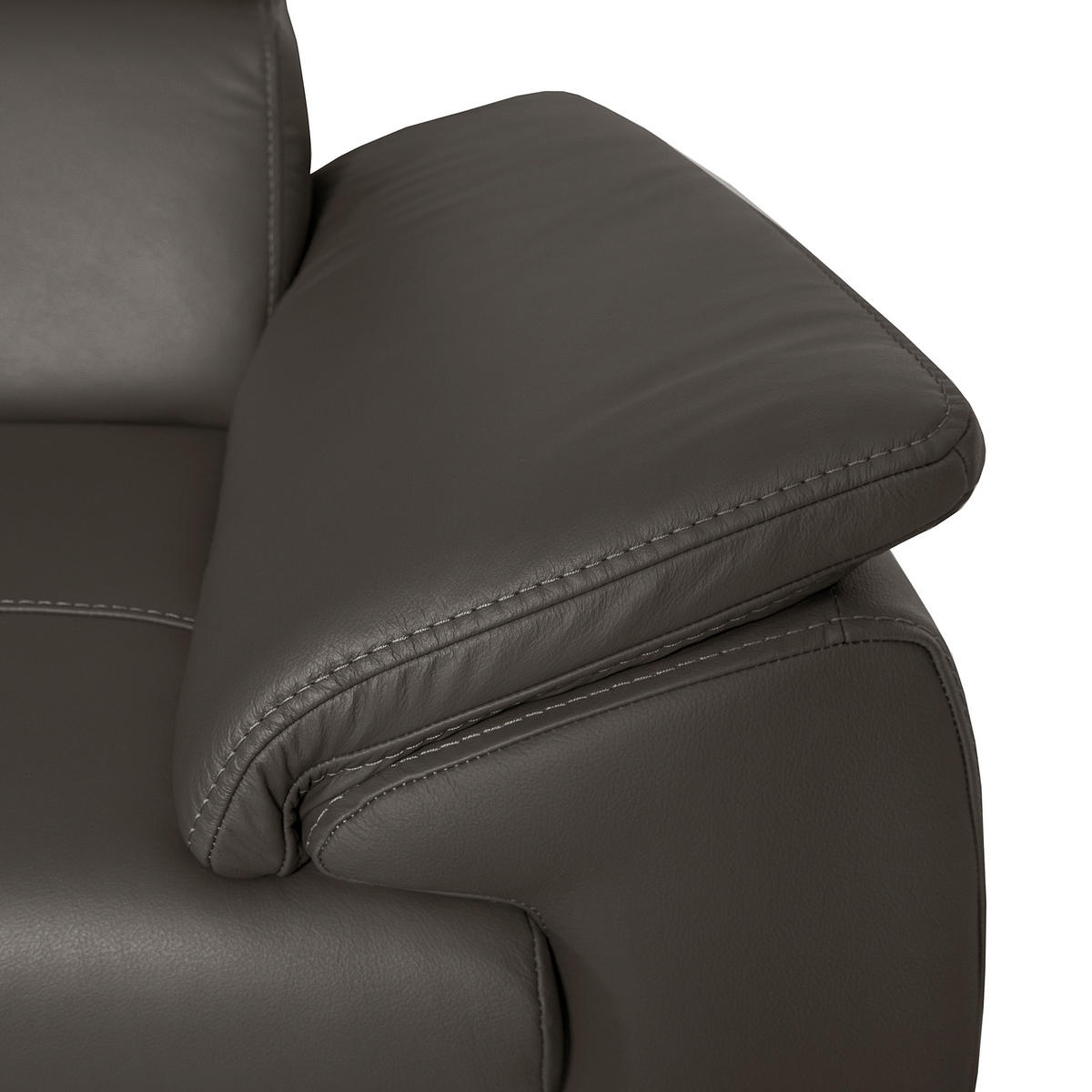 ECKSOFA  in Echtleder Dunkelbraun  - Wengefarben/Dunkelbraun, Design, Leder/Holz (211/265cm) - Livetastic