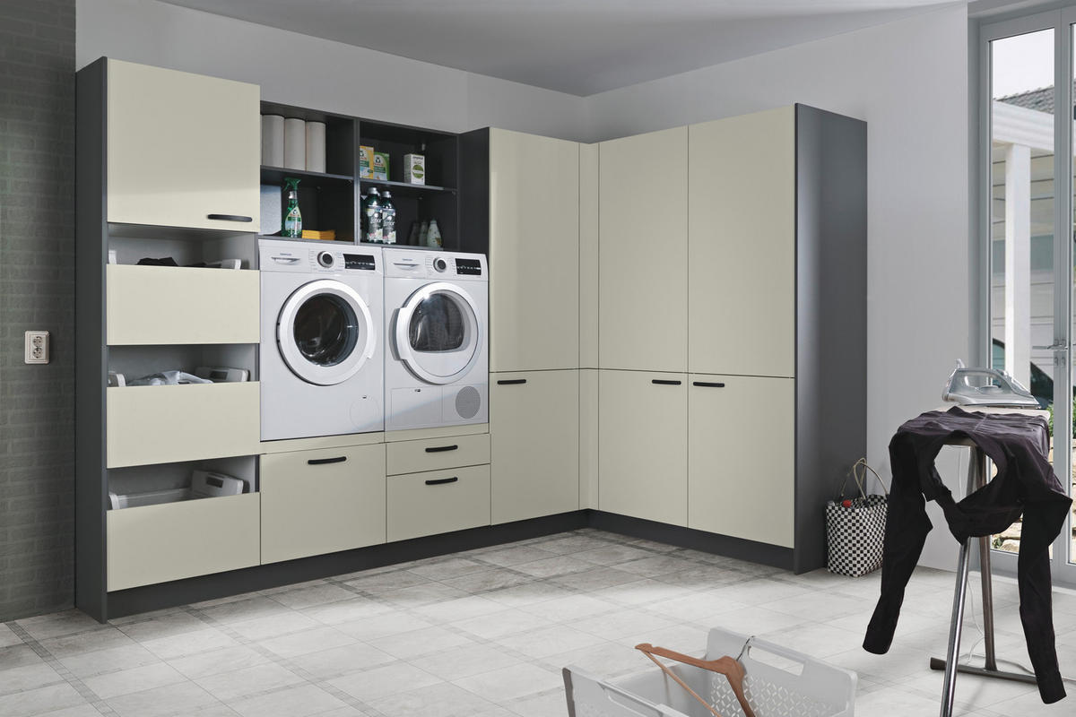 HAUSWIRTSCHAFTSRAUM  in Anthrazit, Hellgrau  - Anthrazit/Hellgrau, Basics, Holzwerkstoff (310/190cm) - Express