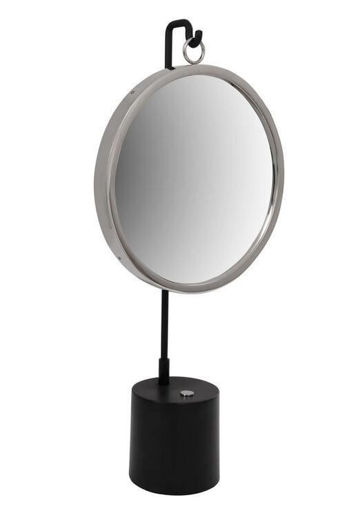 SCHMINKSPIEGEL  - Silberfarben/Schwarz, Design, Glas/Metall (30/65/13cm) - Kayoom