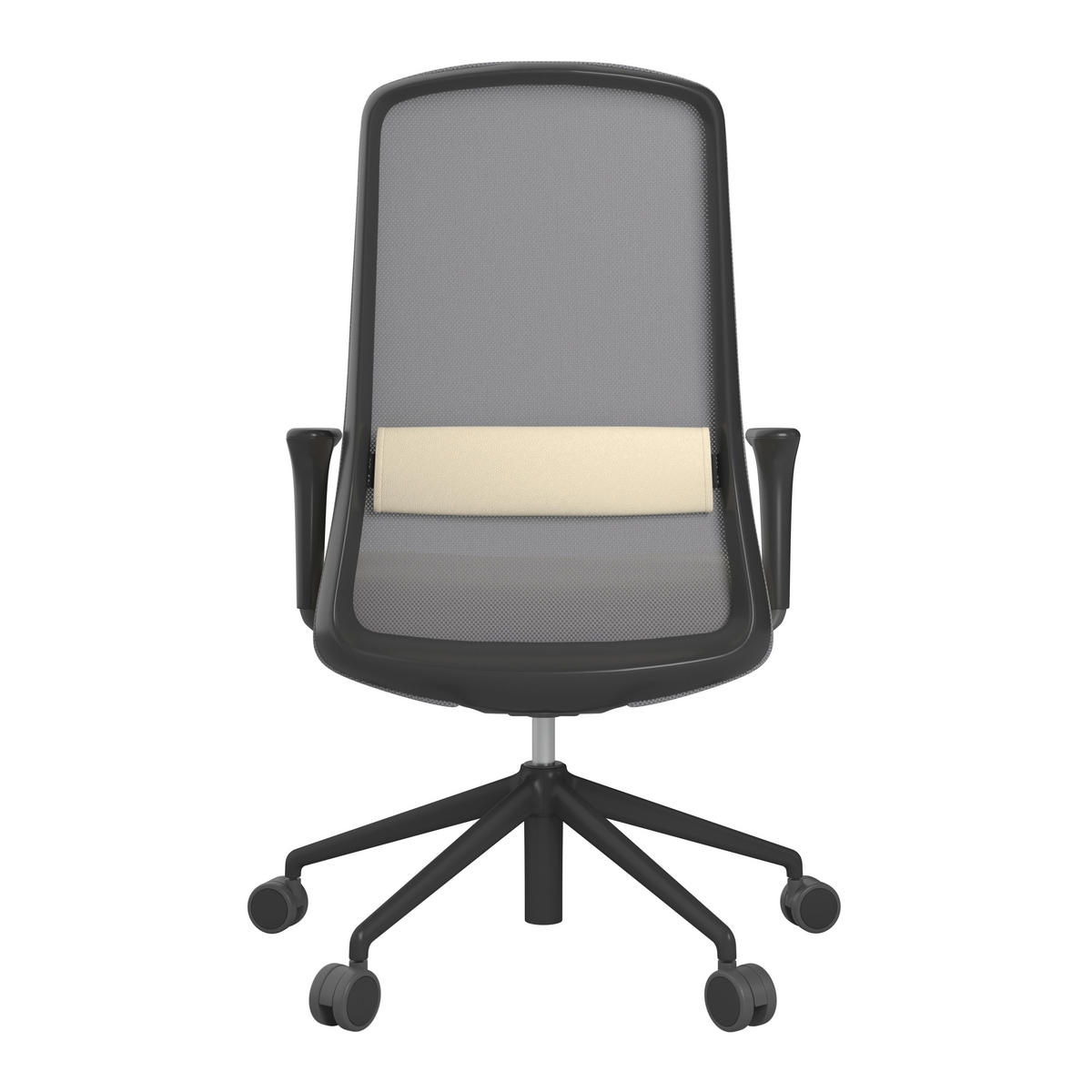 DREHSTUHL Grau, Schwarz, Beige  - Beige/Schwarz, MODERN, Leder/Kunststoff (70/103-115/70cm)