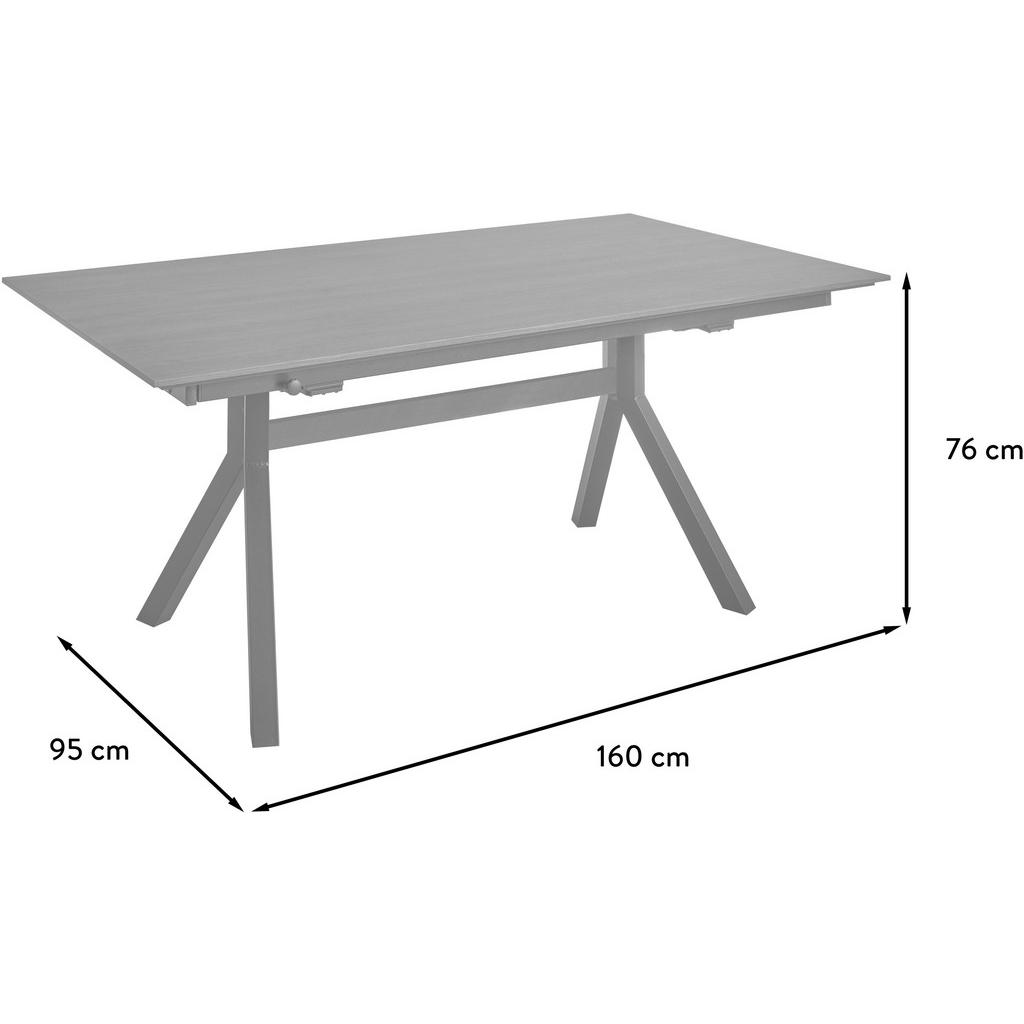Thumbnail - Celina Home Esstisch Paris, Schwarz, Eiche dunkel, Metall, Holzwerkstoff, rechteckig, Y-Form, 95x76x160 cm, in verschied...
