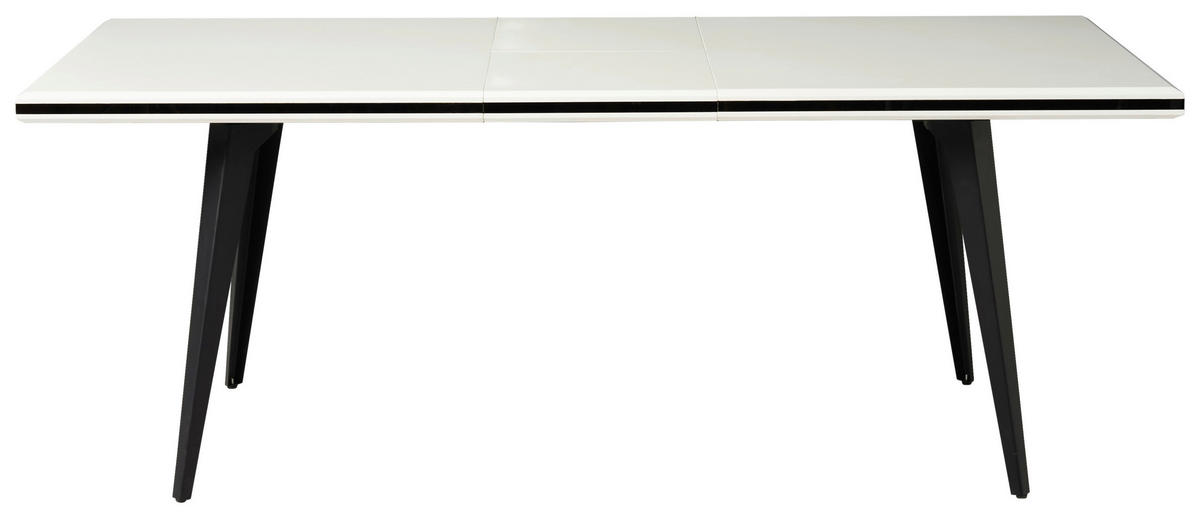 JÍDELNÍ STŮL, černá, bílá, 160-200/76/90 cm - bílá/černá, Moderní, kov/kompozitní dřevo (160-200/76/90cm) - MID.YOU