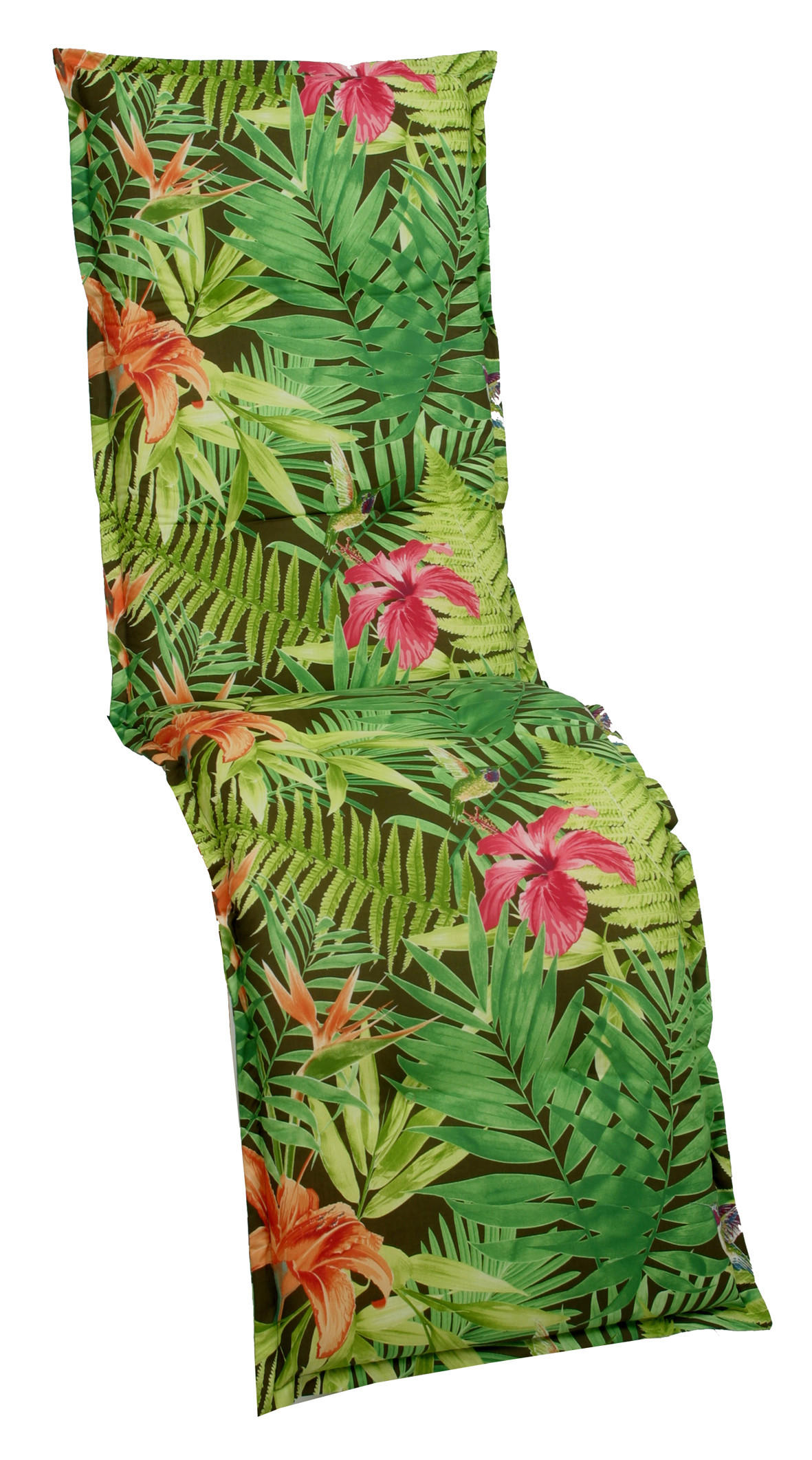 RELAXSESSELAUFLAGE Floral  - Dunkelgrün/Hellgrün, Design, Textil (50/8/170cm)