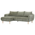 ECKSOFA Olivgrün Flachgewebe  - Buchefarben/Olivgrün, KONVENTIONELL, Holz/Textil (144/230cm) - Carryhome
