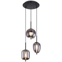 VISEČA SVETILKA  Blacky   46/46/120 cm         E14 - črna, Design, kovina/steklo (46/46/120cm) - Globo