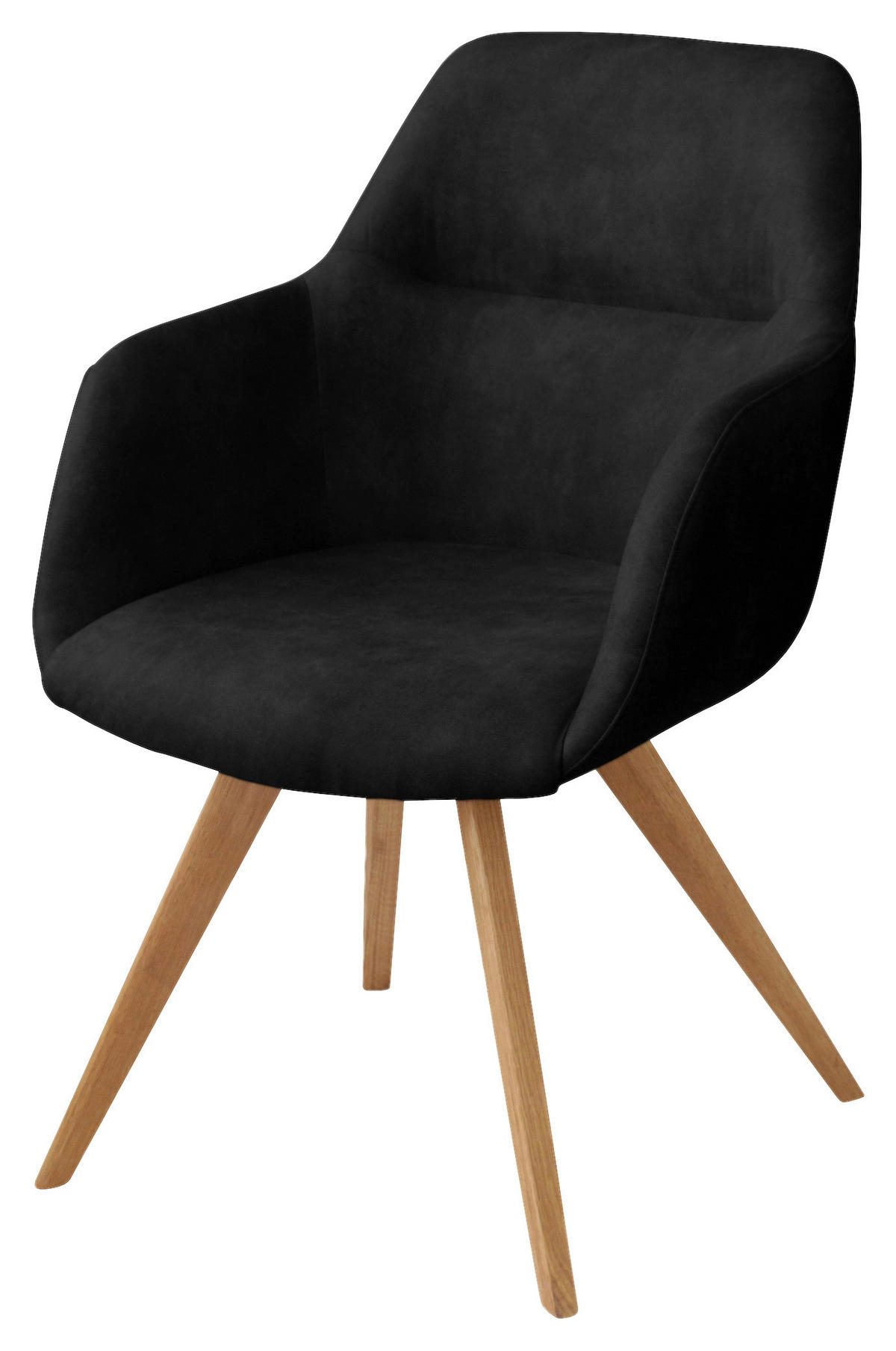 ARMLEHNSTUHL  in Flachgewebe  - Eichefarben/Anthrazit, Design, Holz/Textil (57/85,5/65cm) - Voleo