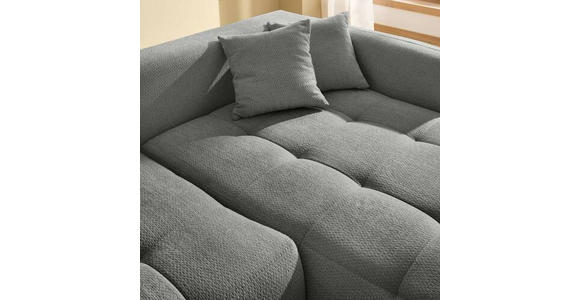 ECKSOFA in Chenille Dunkelgrau  - Dunkelgrau/Schwarz, MODERN, Kunststoff/Textil (276/172cm) - Hom`in