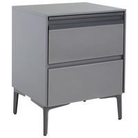 NACHTSCHRANK 50/55/40 cm Eiche massiv  - Dunkelgrau/Grau, MODERN, Glas/Holz (50/55/40cm) - MID.YOU