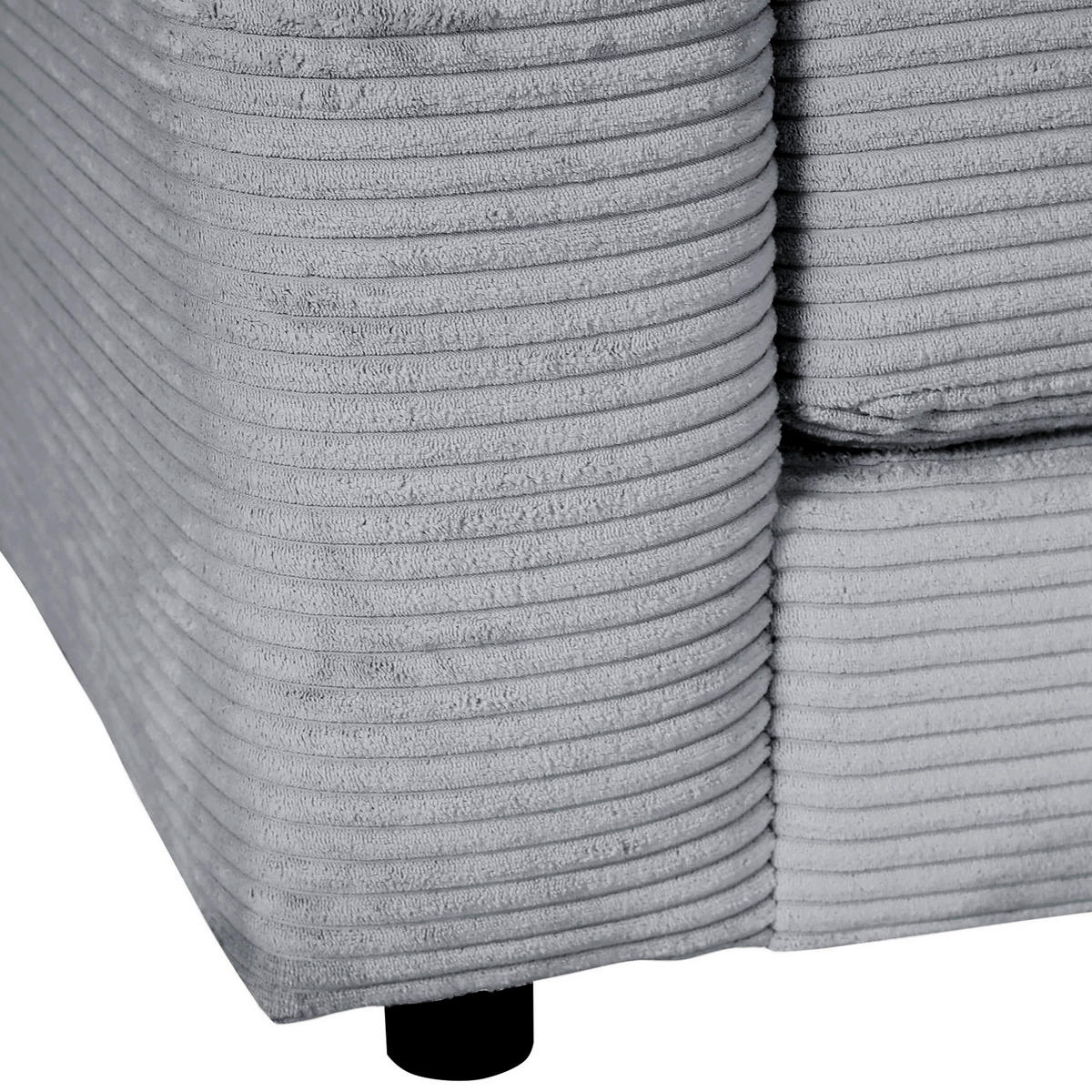 ECKSOFA in Cord Hellgrau  - Dunkelgrau/Hellgrau, Design, Kunststoff/Textil (240/175cm) - Landscape