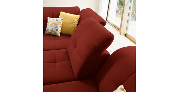 ECKSOFA in Chenille Rot 240/308 cm - Rot/Schwarz, Design, Textil/Metall (240/308cm) - Xora