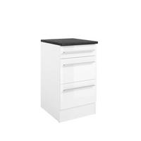 SCHUBKASTENUNTERSCHRANK 50/90/60 cm  in Weiß, Weiß Hochglanz  - Weiß Hochglanz/Silberfarben, Design, Holzwerkstoff/Kunststoff (50/90/60cm) - P & B