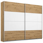 SCHWEBETÜRENSCHRANK  in Weiß, Eiche Artisan  - Alufarben/Eiche Artisan, KONVENTIONELL, Glas/Holzwerkstoff (226/210/62cm) - Xora