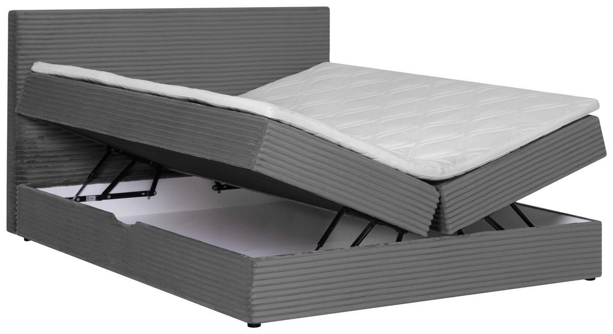 BOXBETT 140/200 cm  in Grau  - Schwarz/Grau, Trend, Kunststoff/Textil (140/200cm) - Boxxx