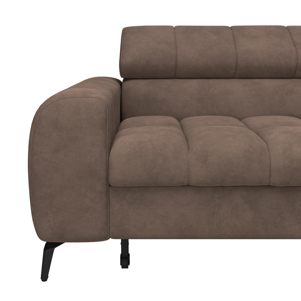 ECKSOFA in Braun  - Schwarz/Braun, Trend, Kunststoff/Textil (261/203cm) - Livetastic