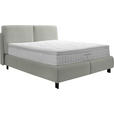 BOXSPRINGBETT 180/200 cm  in Hellgrau  - Hellgrau/Schwarz, Design, Textil/Metall (180/200cm) - Johann Jakob