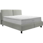 BOXSPRINGBETT 180/200 cm  in Hellgrau  - Hellgrau/Schwarz, Design, Textil/Metall (180/200cm) - Johann Jakob