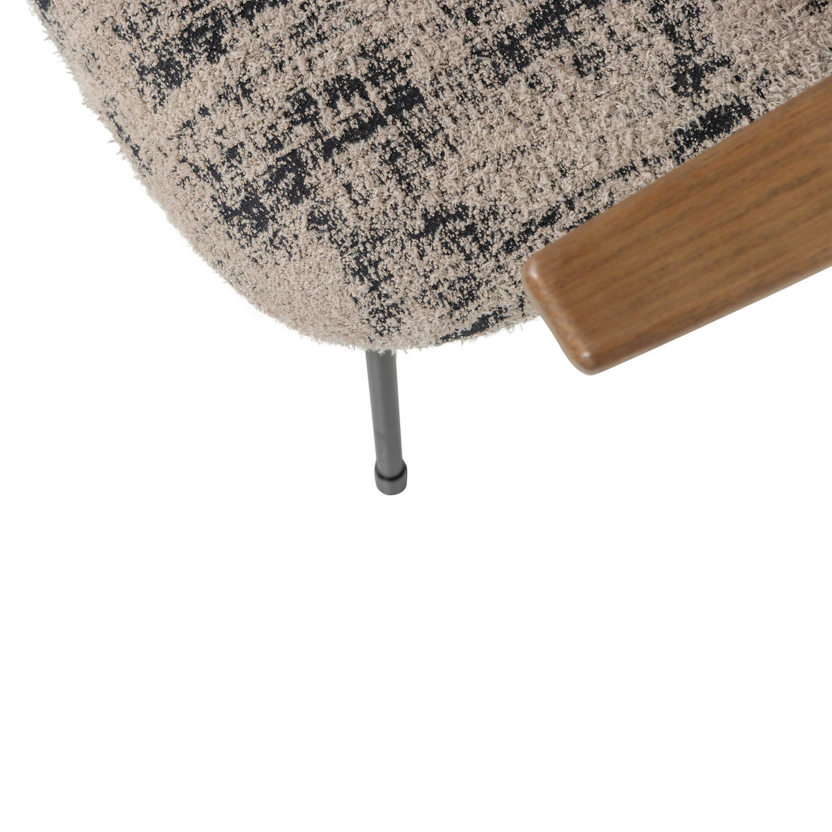 SESSEL in Chenille Beige  - Beige/Schwarz, Design, Holz/Textil (69/69/64cm) - Livetastic
