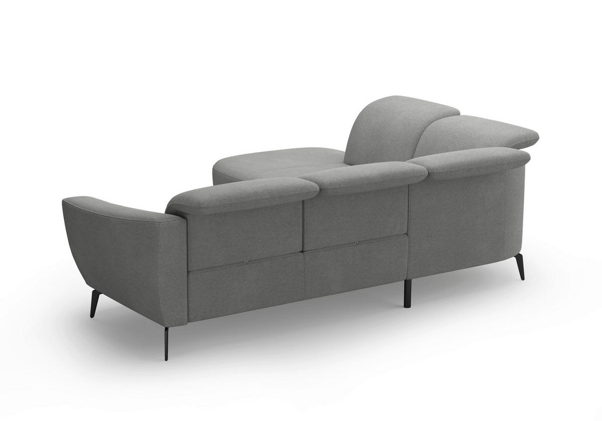 ECKSOFA in Mikrofaser Grau  - Schwarz/Grau, Konventionell, Textil/Metall (267/300cm) - Sit & More