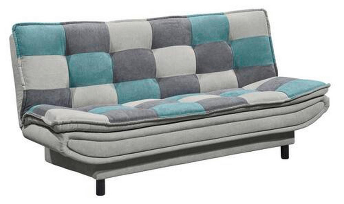 SCHLAFSOFA in Mikrovelours Türkis, Schlammfarben, Dunkelgrau  - Türkis/Schlammfarben, Basics, Kunststoff/Textil (188/90/89cm) - MID.YOU