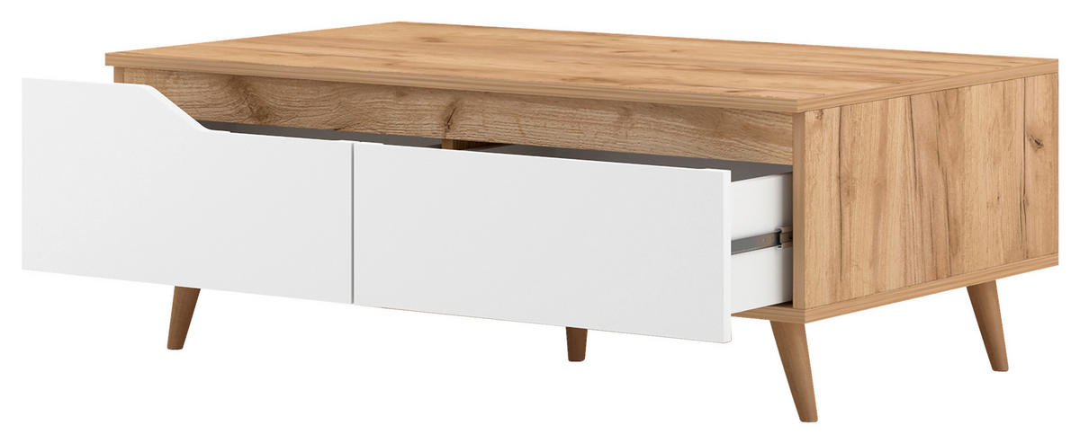 COUCHTISCH rechteckig Weiß, Eichefarben  - Eichefarben/Weiß, Design, Holzwerkstoff (100/37/60cm) - Livetastic