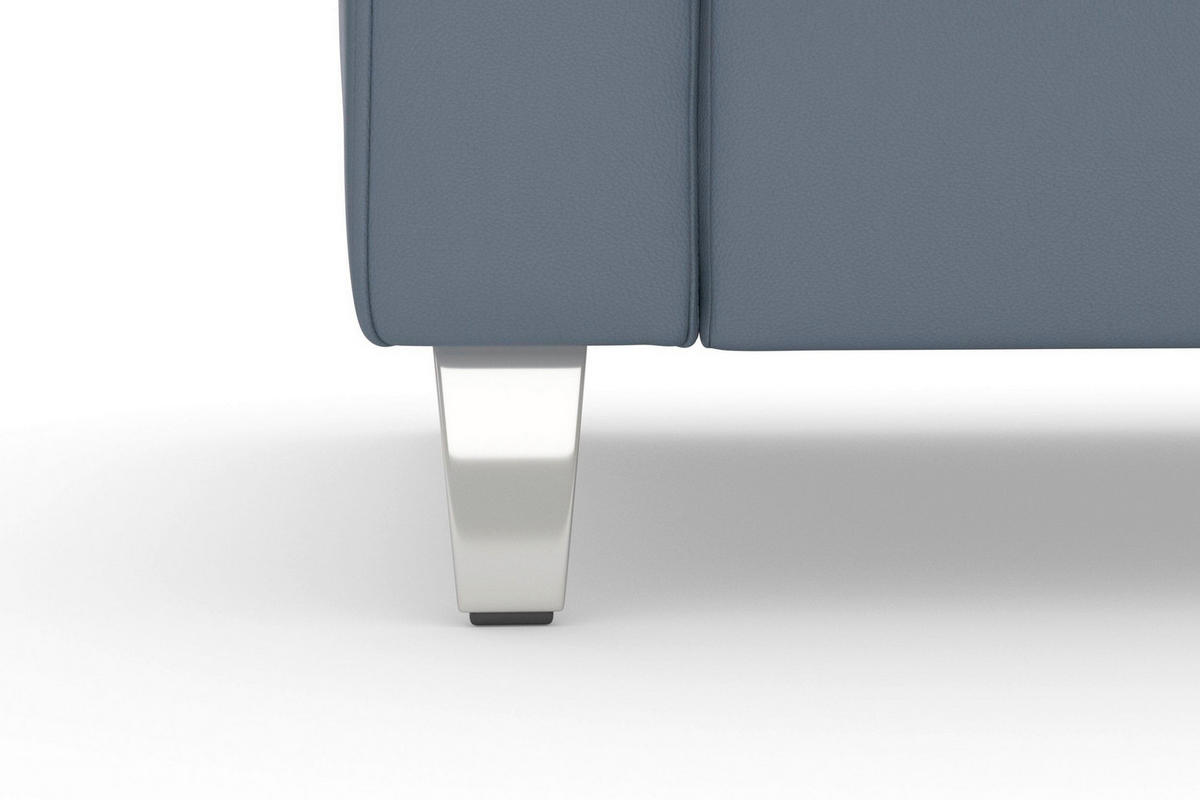 3-SITZER-SOFA ARNGAST E Echtleder Graublau  - Chromfarben/Graublau, Basics, Leder/Metall (186/84/93cm) - Sit & More