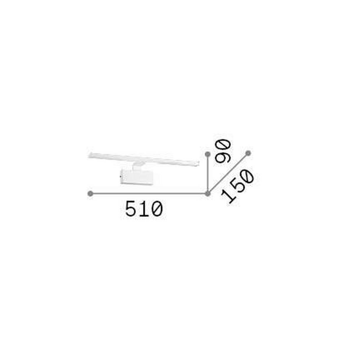 SPIEGELLEUCHTE 51/14,8/9,2 cm   - Chromfarben, Basics, Metall (51/14,8/9,2cm) - Ideal Lux