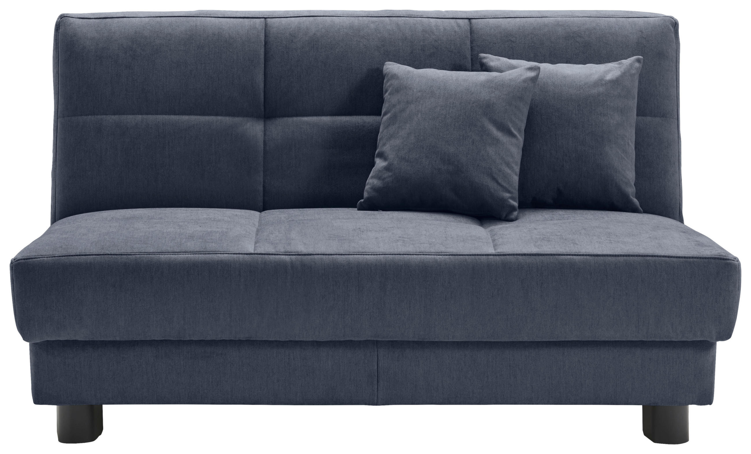 SCHLAFSOFA Mikrovelours Dunkelblau  - Schwarz/Dunkelblau, KONVENTIONELL, Textil/Metall (145/85/100cm) - Carryhome
