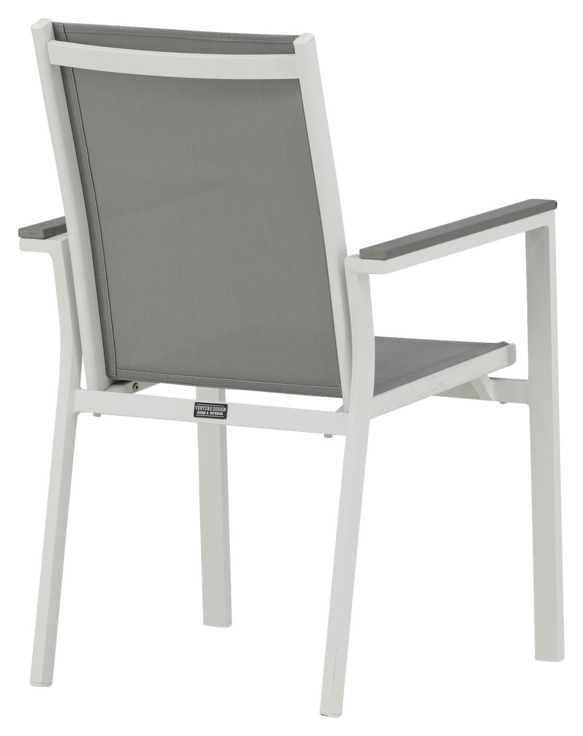 GARTENSTUHL-SET Aluminium Grau, Weiß  - Weiß/Grau, KONVENTIONELL, Textil/Metall (57/90/60cm) - Gardenson