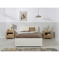 POLSTERBETT 120/200 cm,  in Creme, Matratze, Lattenrost, Bettkasten, H2 = mittel  - Creme, Modern, Holz/Kunststoff (120/200cm) - Livetastic